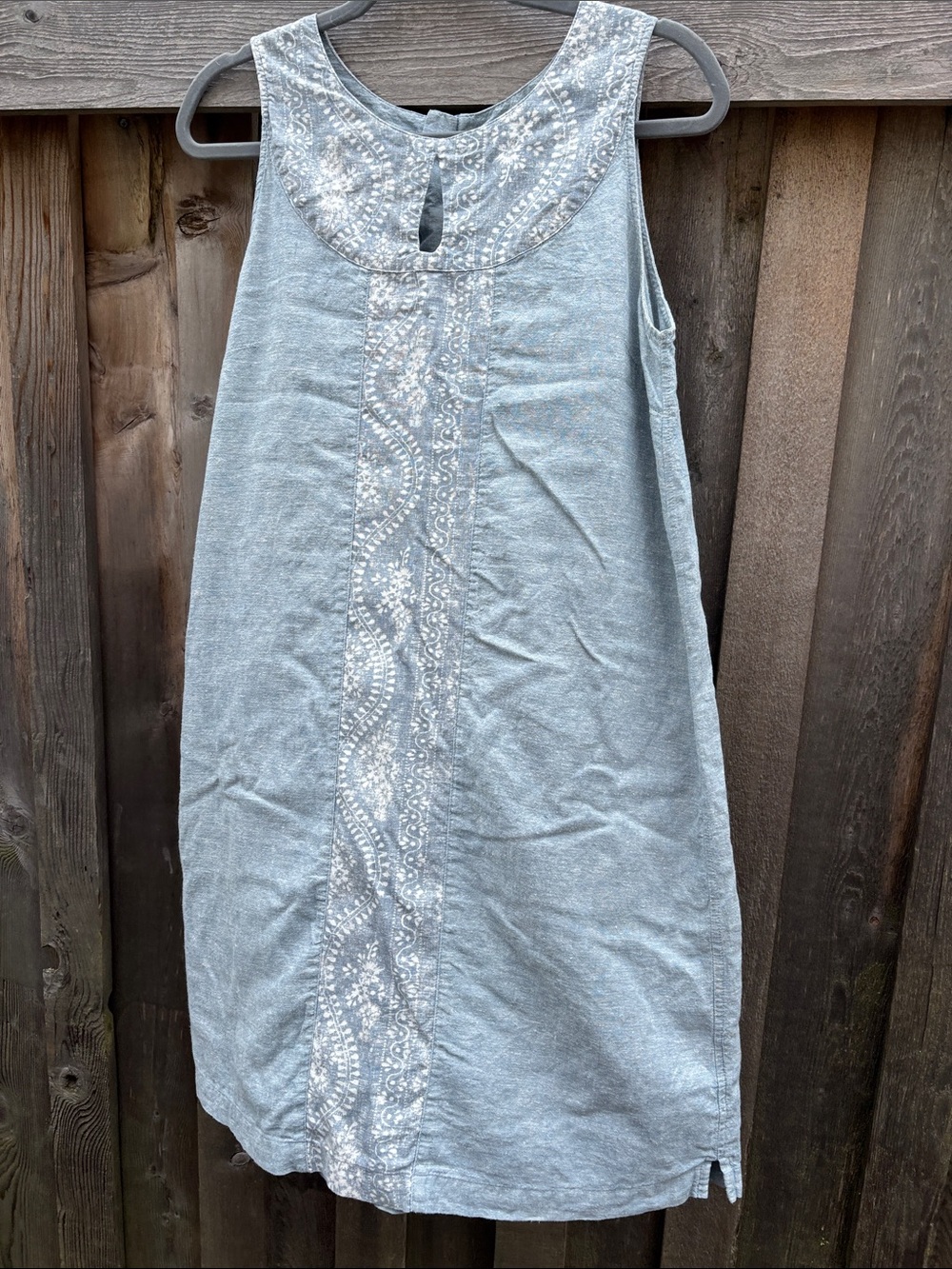 Patagonia Island Hemp and Cotton Shift Dress Light Blue Size 12